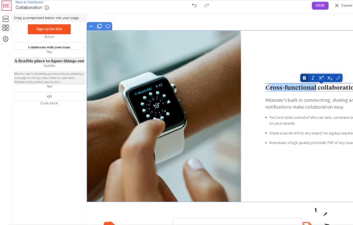 A screenshot of the Blocks Edit visual editor.