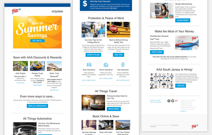 Modular design technique: Layout styles to break up content