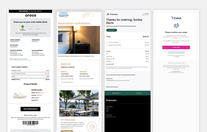 Confirmation email essentials
