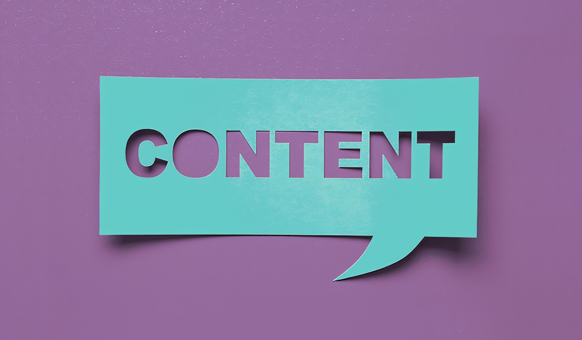 Illustration of a talk bubble with the word 'content' in it.