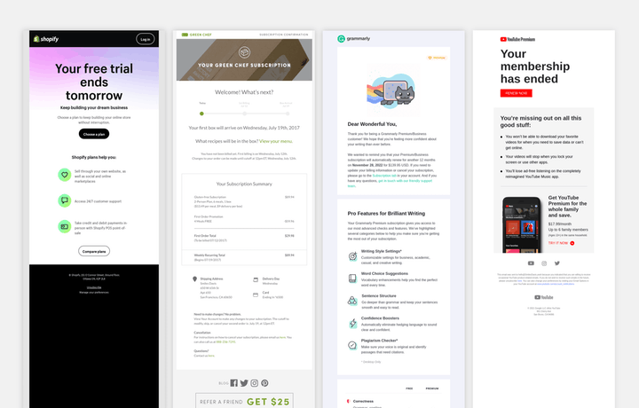 Subscription and payment email essentials