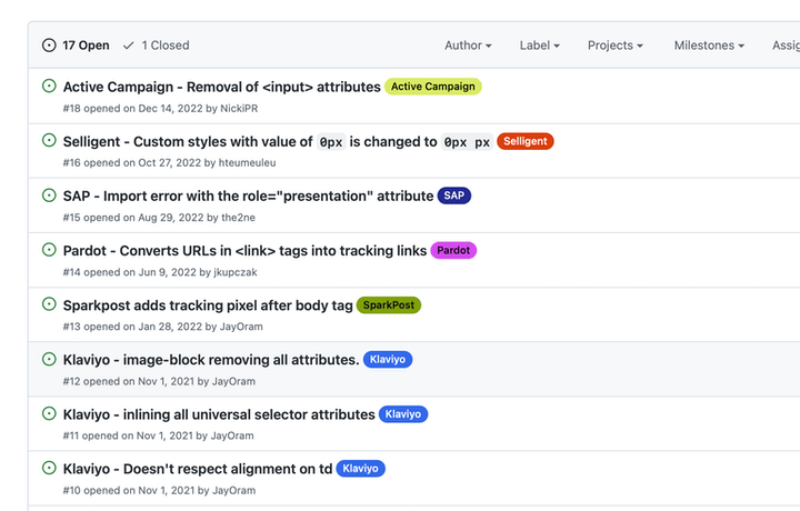 How code is handled by email providers