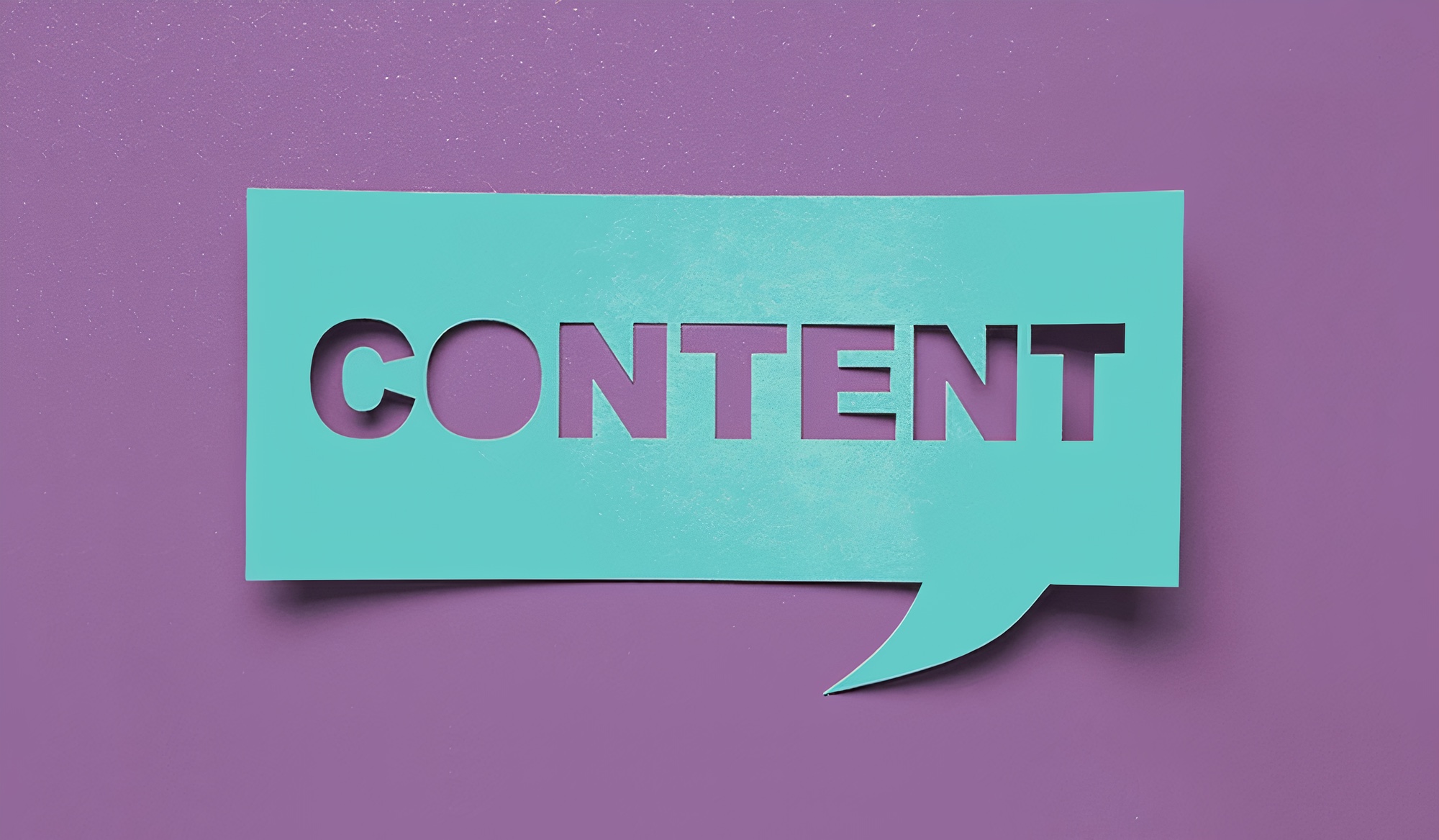 Illustration of a talk bubble with the word 'content' in it.