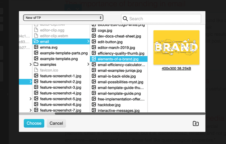Blocks Edit update: FTP/sFTP integration