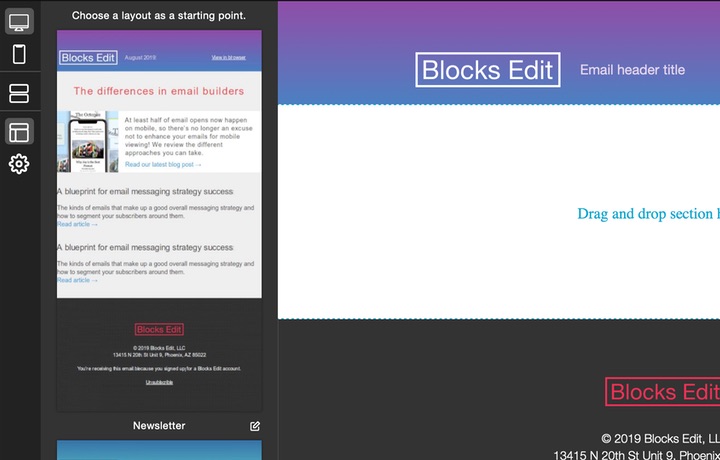 Blocks Edit update: template layouts