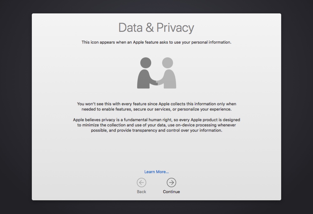 Apple data and privacy notice.