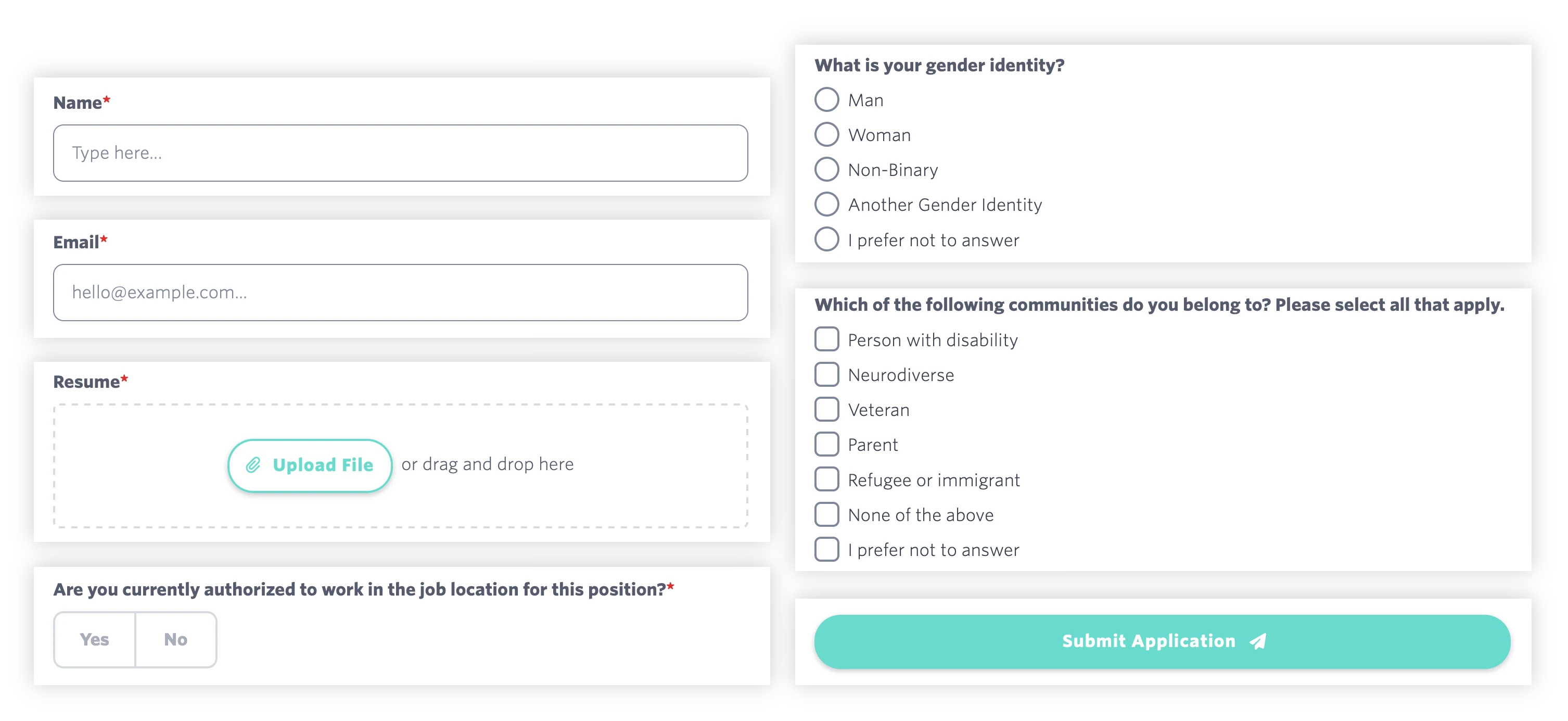 Form fields as components.