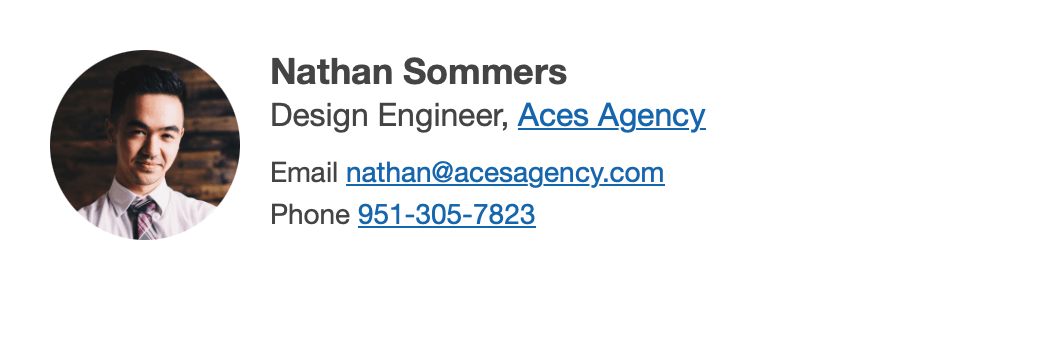 Email signature preview