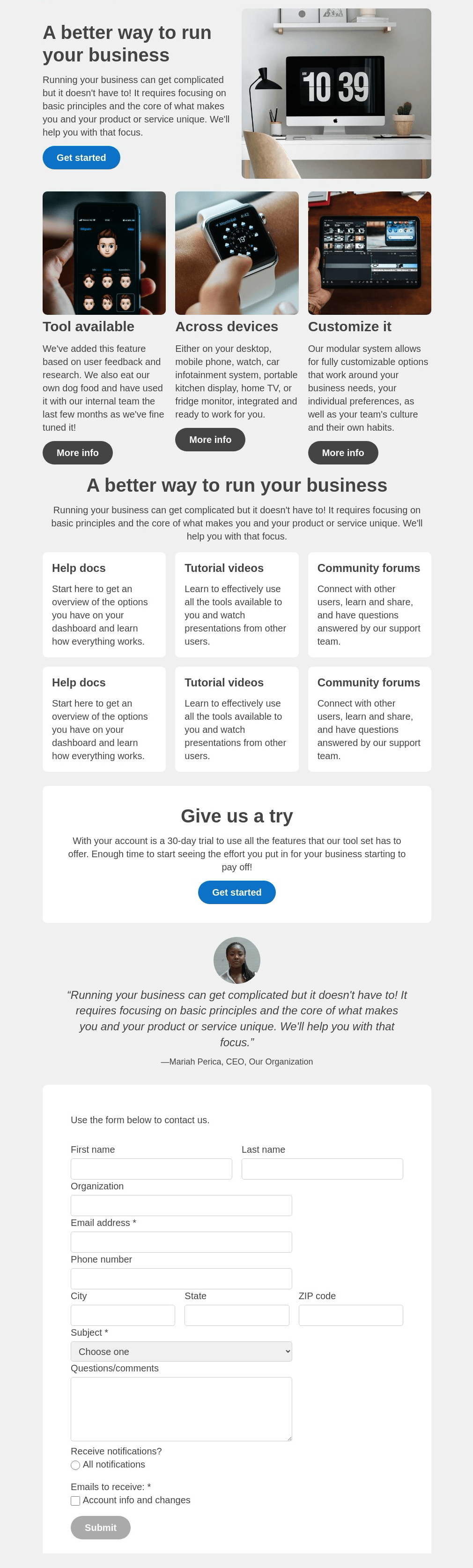 Content components preview