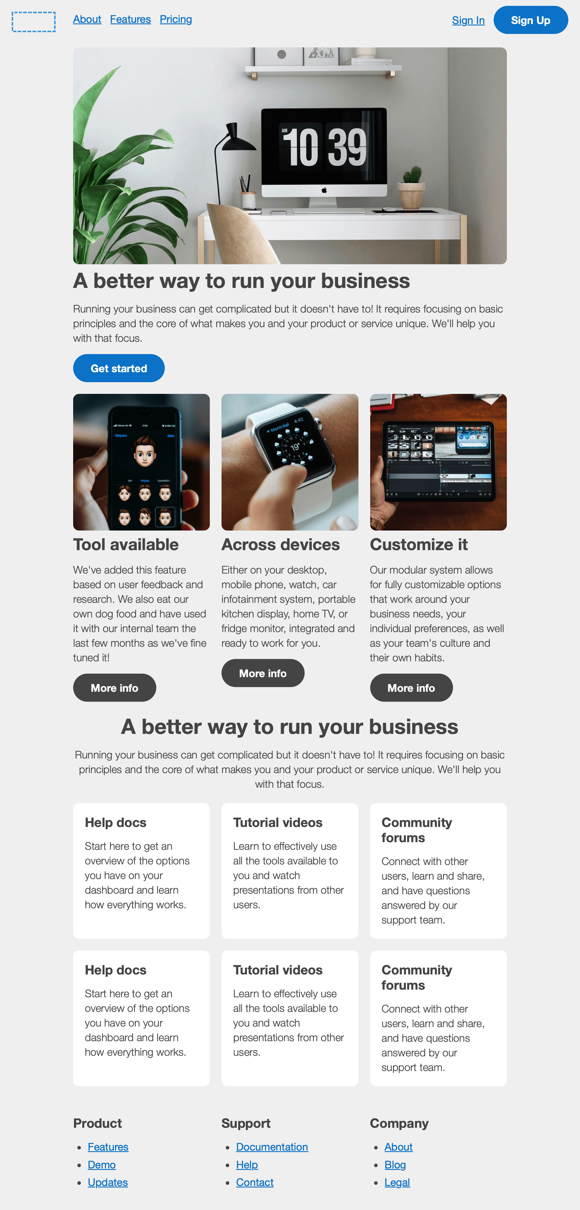 Homepage preview