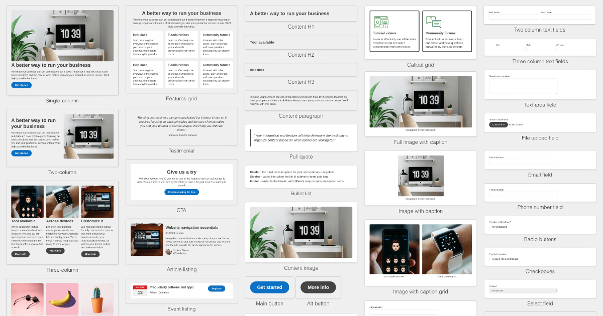 Starter Web page Components