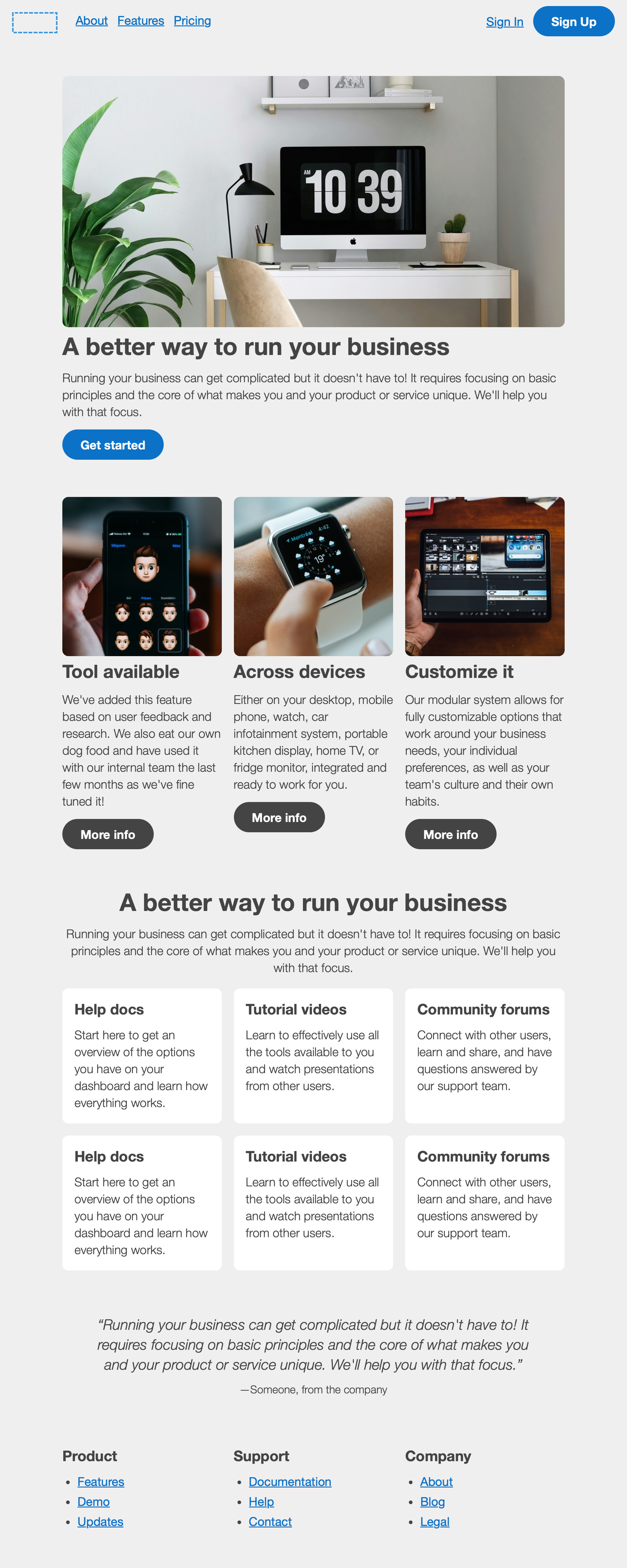 Content components preview