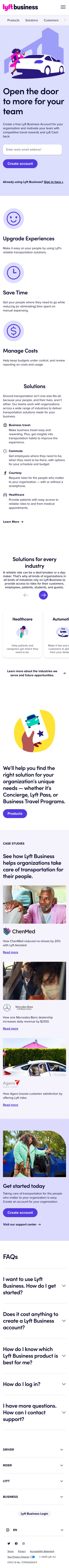 Web page template mobile example